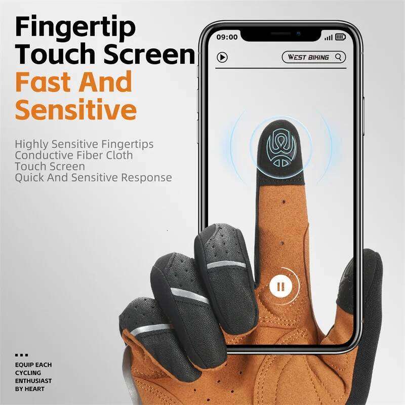 WEST BIKING Cycling Breathable Full Finger Mitts MTB Bicycle Sports Men Women Spring Autumn Gym Motorcycle Gloves Y260115