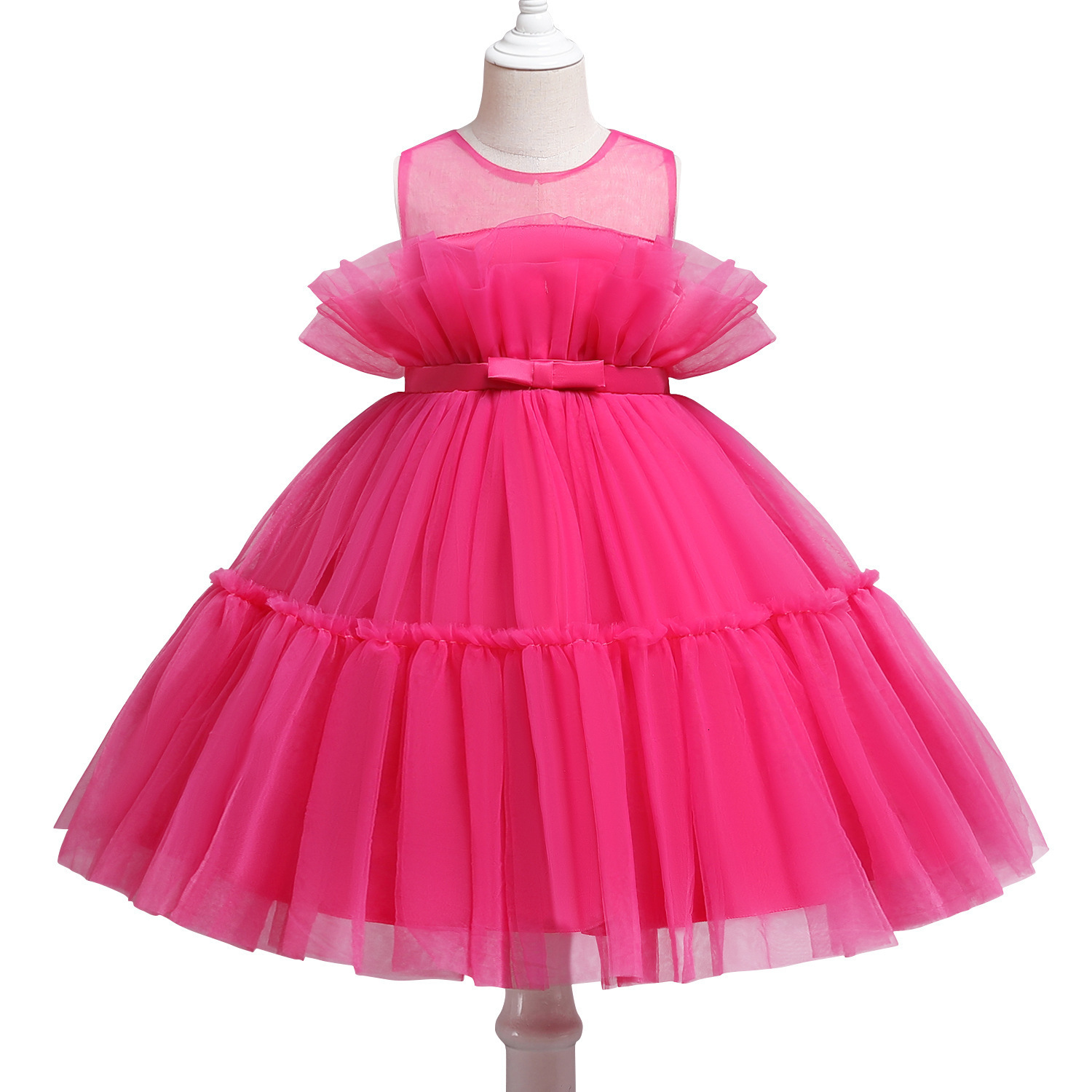 Tutu 1 Year Girl Baby Birthday Dress Kids Baby Clothes First Birthday Christening Tulle Wedding Gown Dresses For Girls Party LJ201221