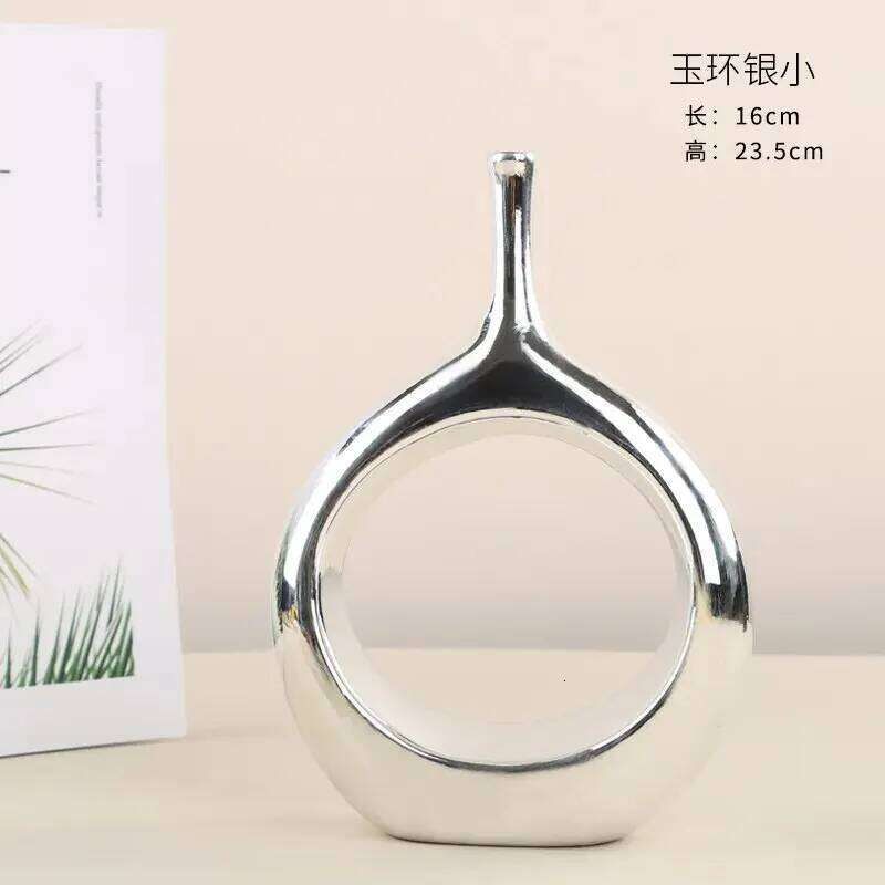 Ceramic Vase Gold Hollow Out Round Shape Flower Arrangement Hydroponics Accessories Handicraft Ornaments Wedding Vases C260116