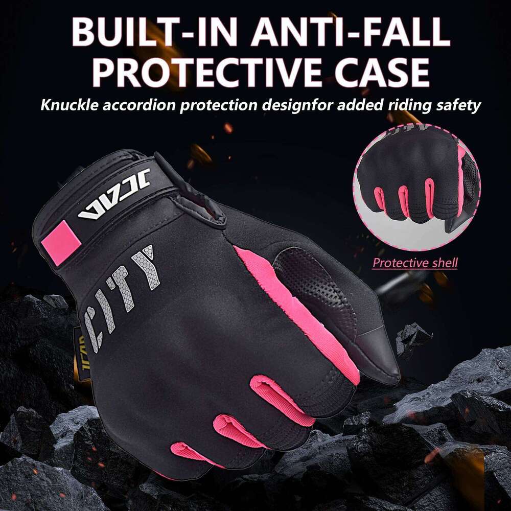 Motorcycle Women Touchscreen Motocross Hard Shell Protective Anti-fall Motorbike Gloves Waterproof for ATV BMX MTB Y260115