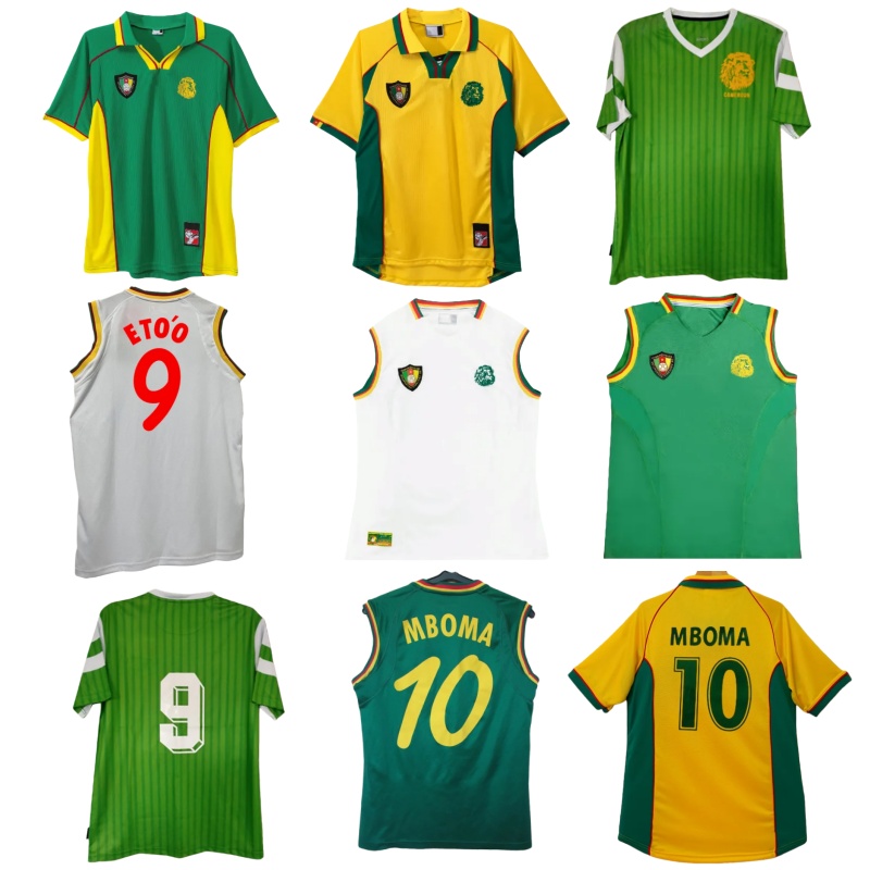 1998 2002 Cameroon retro soccer jerseys 1990 Eto o Mboma Lauren Song FOE MILLA Maillot de foot home away vintage classic football shirts