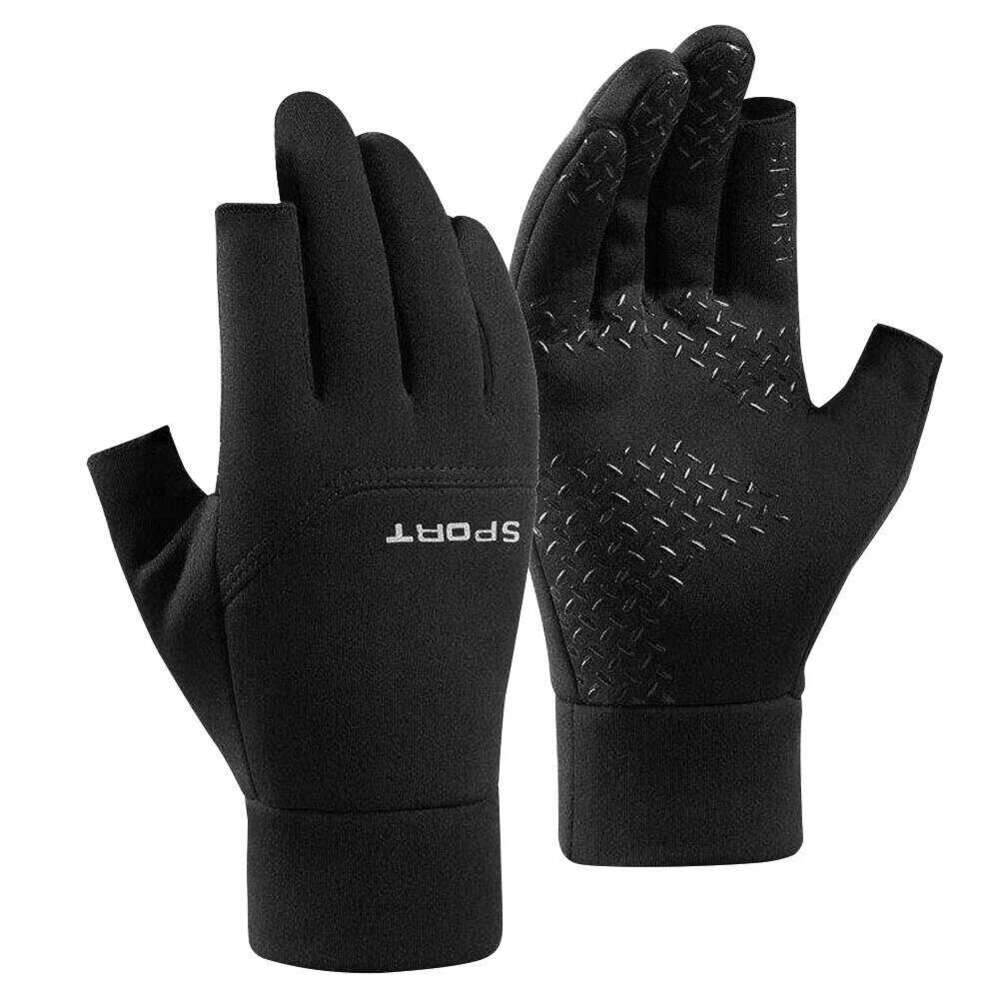 2-Fingerless Cycling Touch Screen Keep Warm Waterproof Ice Fishing Winter Gloves for Outdoor Sports Y260115