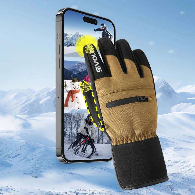 Touchscreen Motorcycle Windproof Skiing Gloves, Warm Winter Fingerless Gloves For Men And Women, Thickened Y260115