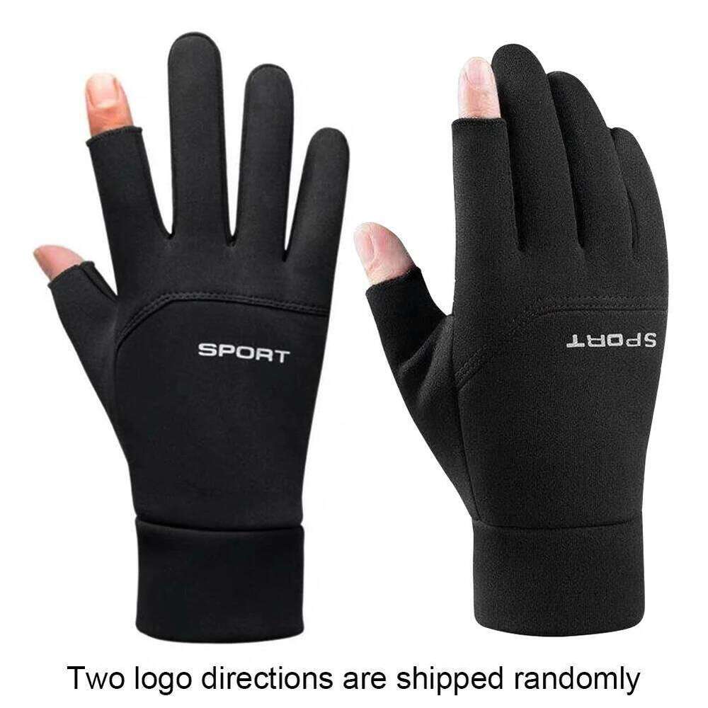 2-Fingerless Cycling Touch Screen Keep Warm Waterproof Ice Fishing Winter Gloves for Outdoor Sports Y260115