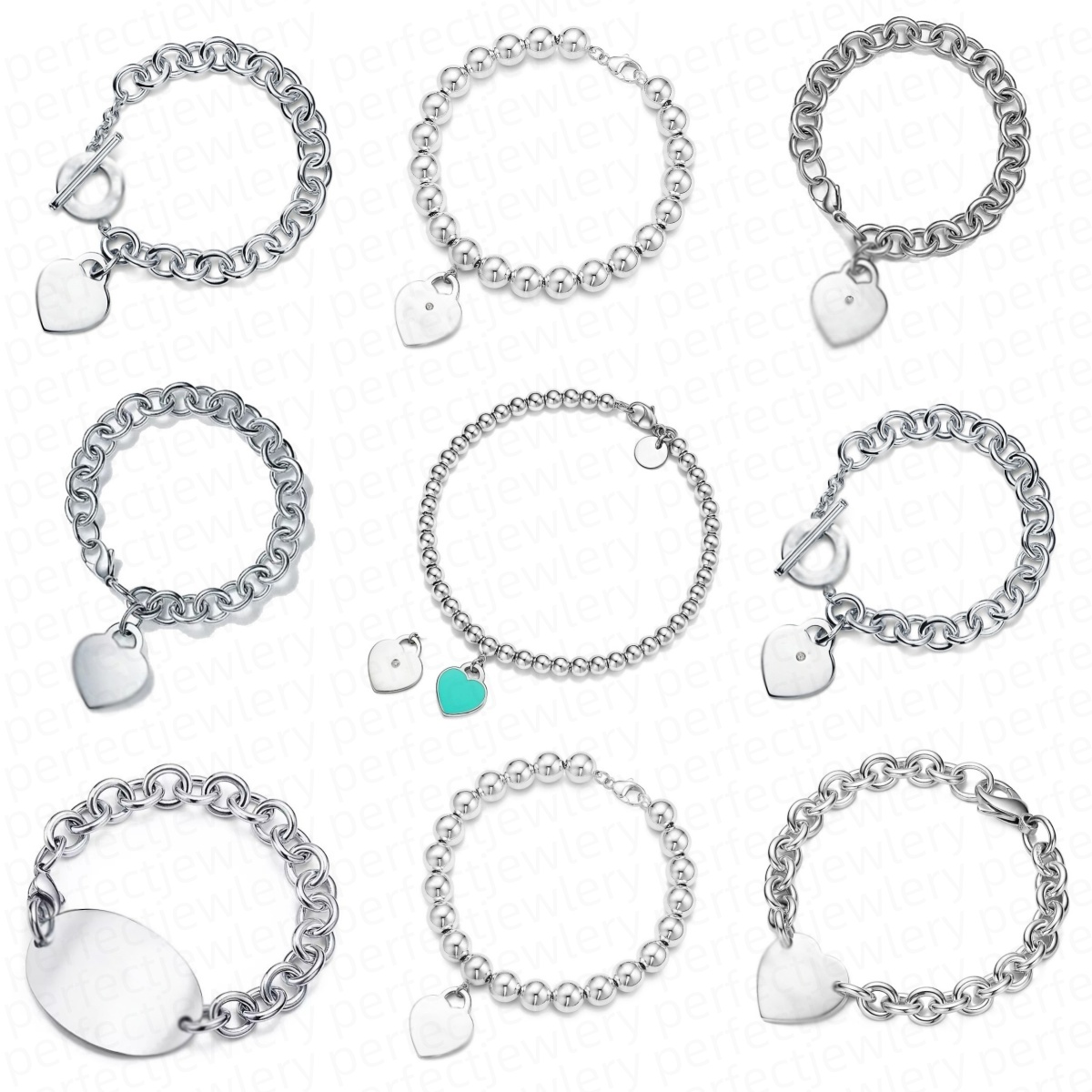 luxury beads bangle heart bracelet designer jewlery for women love braclet silver gold stainless steel party valentine's day gift designer bracelet waman jewelry