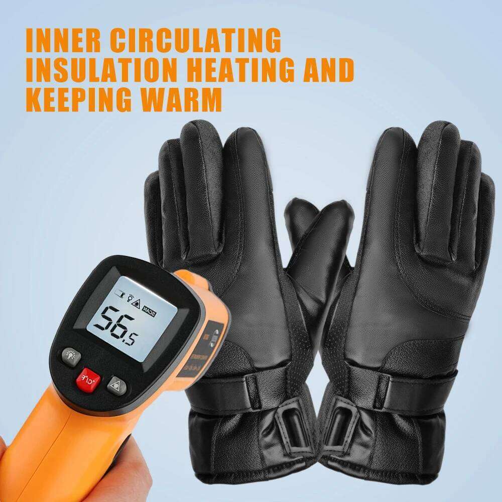 Winter Electric Heated Skiing Outdoor Camping Hand Warmer Gloves Windproof Sports Mitten Mobile Power Bank not included Y260115