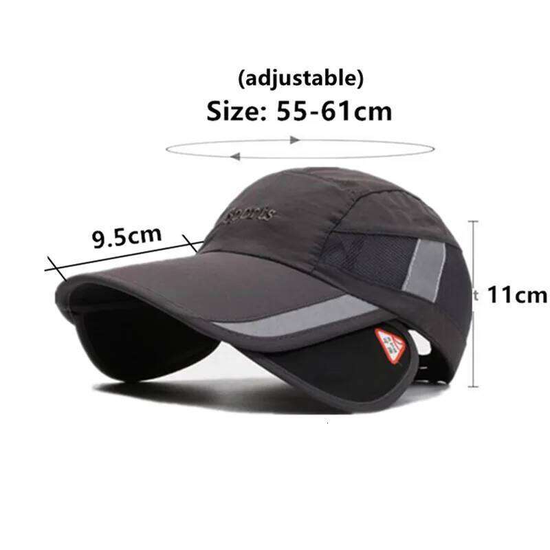 2025 New Summer Retractable Sun Visor Mesh Hats For Men Women Breathable Baseball Caps Men's Sunscreen Fishing Cap Y260115