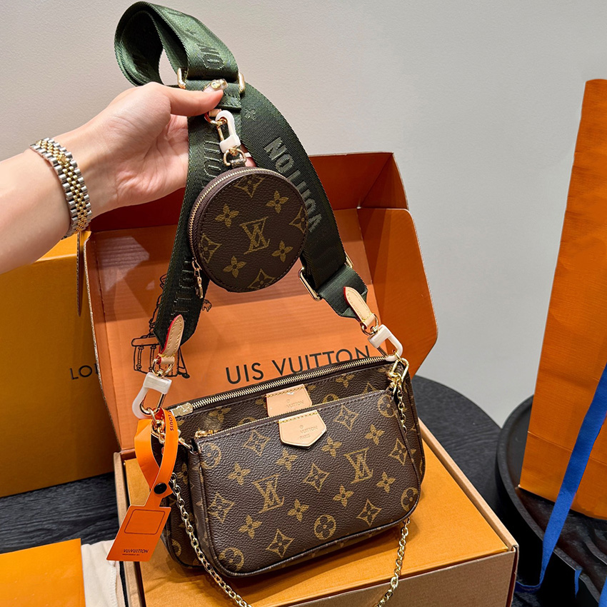 Designer bag Neverfulltote bag Luxury bag lvs bag Leather handbag crossbody bag High capacity Composite shopping bags Old color brown women's pochette shoulder bag