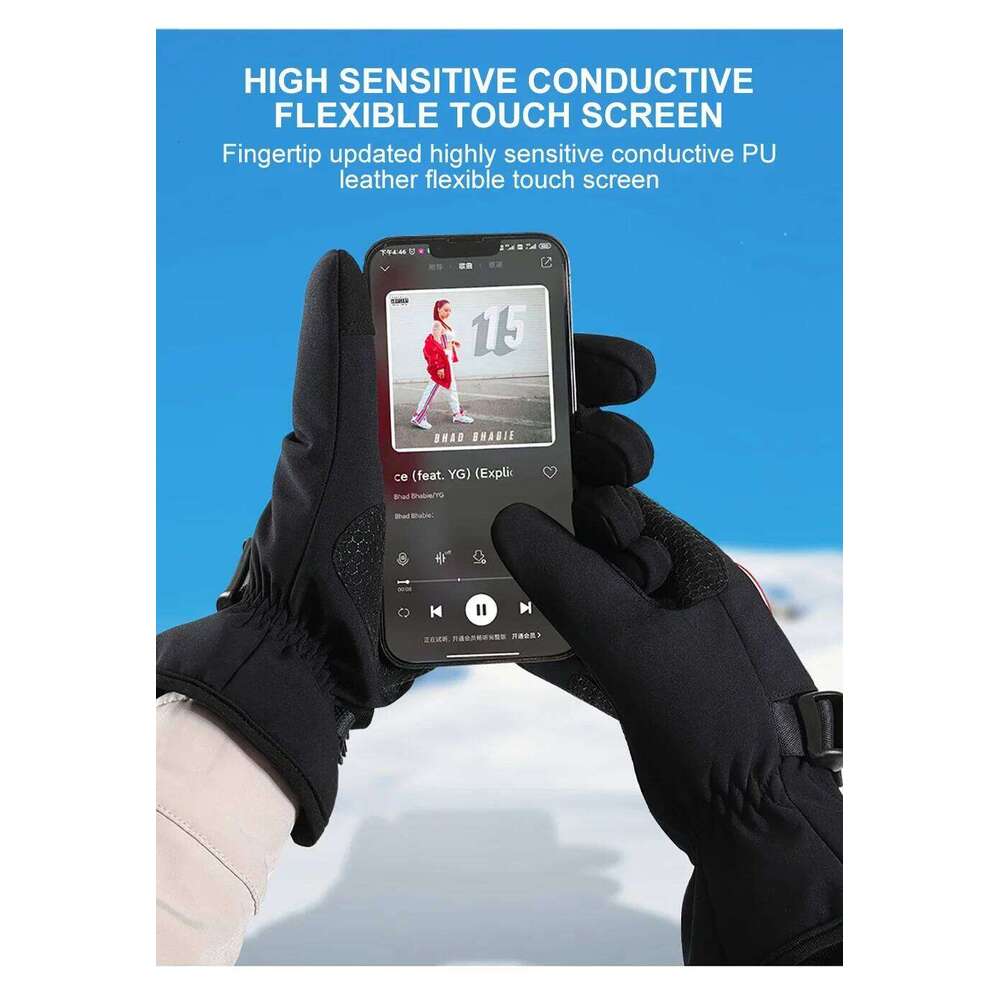 Men's Winter Cycling Gloves Outdoor Sports Waterproof Motorcycle Heated Ski Touch Screen Fleece Women Non-slip Warm Full Finger Y260115