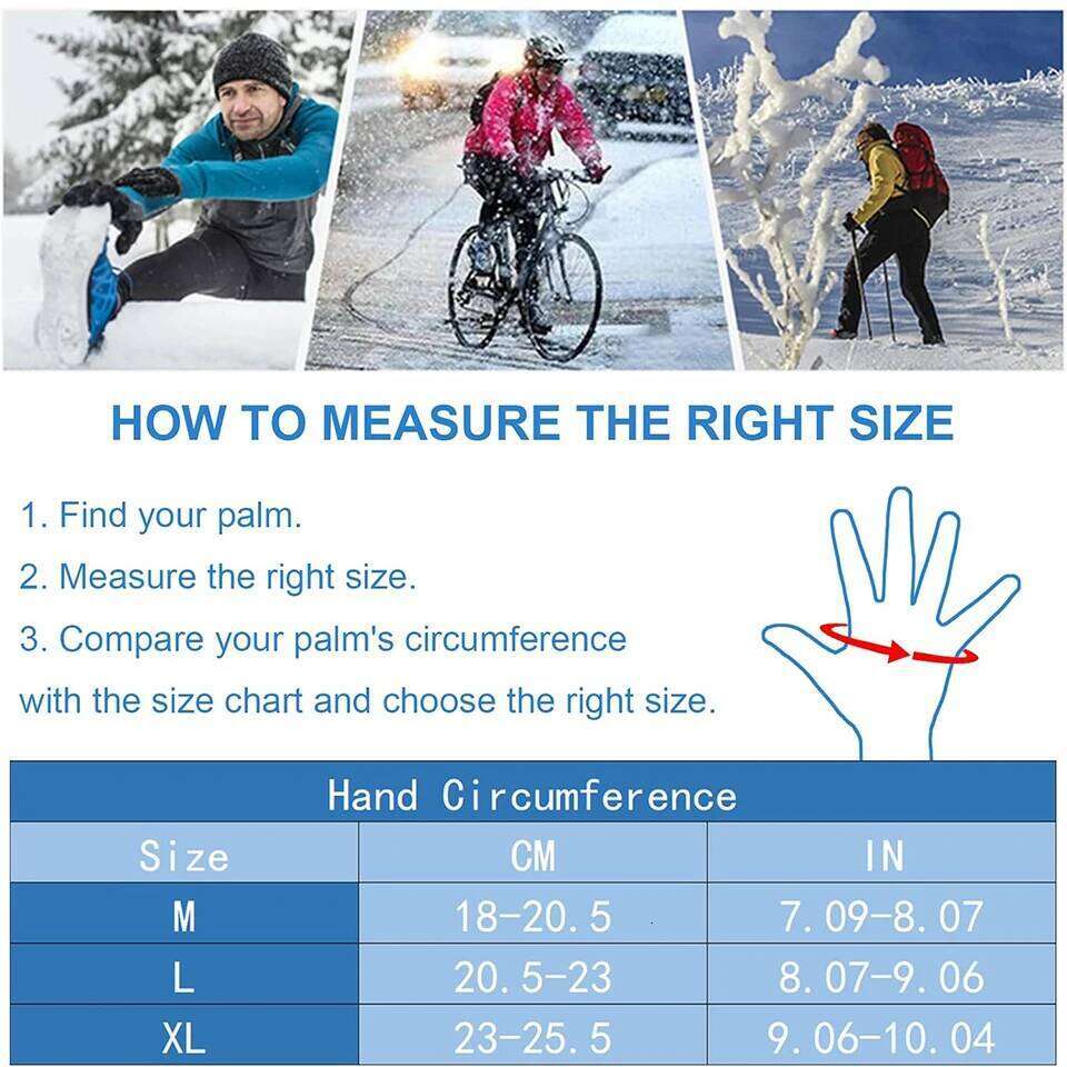 GTUBIKE Winter Men & Women,Touchscreen Windproof Thermal Gloves,Water-Resistant Anti-Slip Warm Gloves for Cycling Y260115