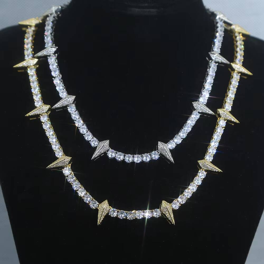 Sleek Panther Claw Necklace Iced Out with 5mm Tennis Chain Hip Hop Style