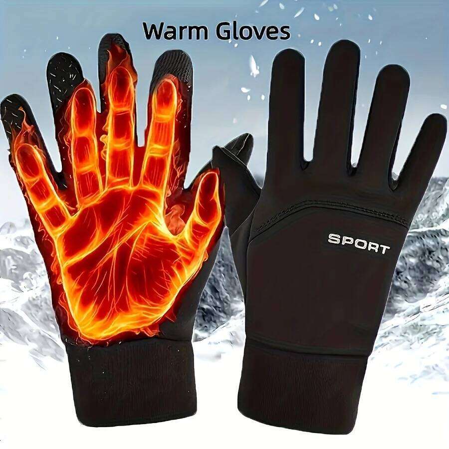 Winter Gloves, Suitable for Running, Cycling, Driving, and Hiking - Windproof, Cold Proof, Warm, Knitted Polyester, Non Slip Y260115