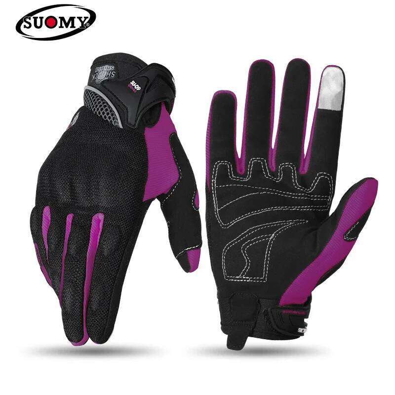 SUOMY Breathable Full Finger Racing Motorcyclist Quality Stable Riding Wearable Motorcycle Gloves Size S-XXL Black Y260115