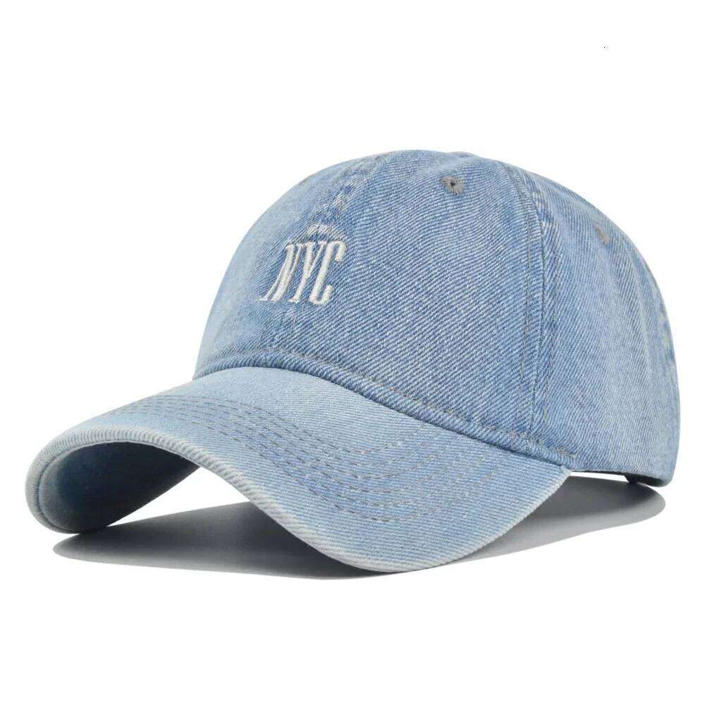 Washed NYC Embroidery Make Old Style Denim Fabric Baseball Hats For Women Man Hat Lady Casual Men Embroidered Sun Caps 54-60CM Y260115