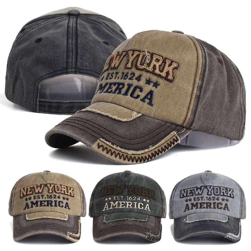 Unisex Vintage Baseball Cap Washed Cotton Black Letter Embroidery Hat for Men Women Casual Outdoor Sports Y260115