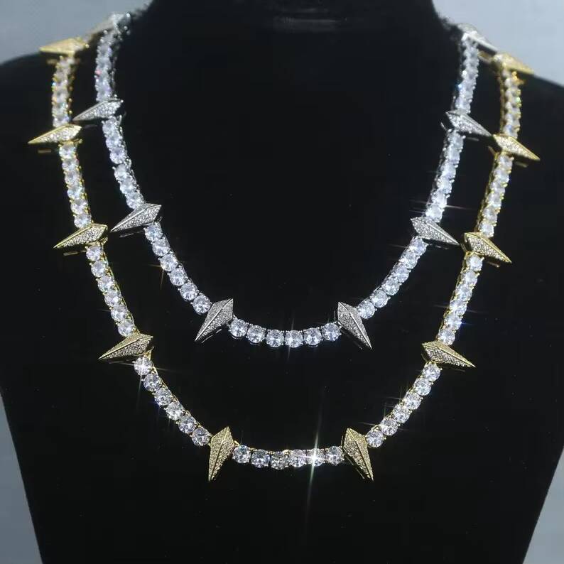 Hiphop 925 Sterling Silver VVS Moissanite Chain Wakanda Forever Iced Out 5mm Moissanite Tennis Chain