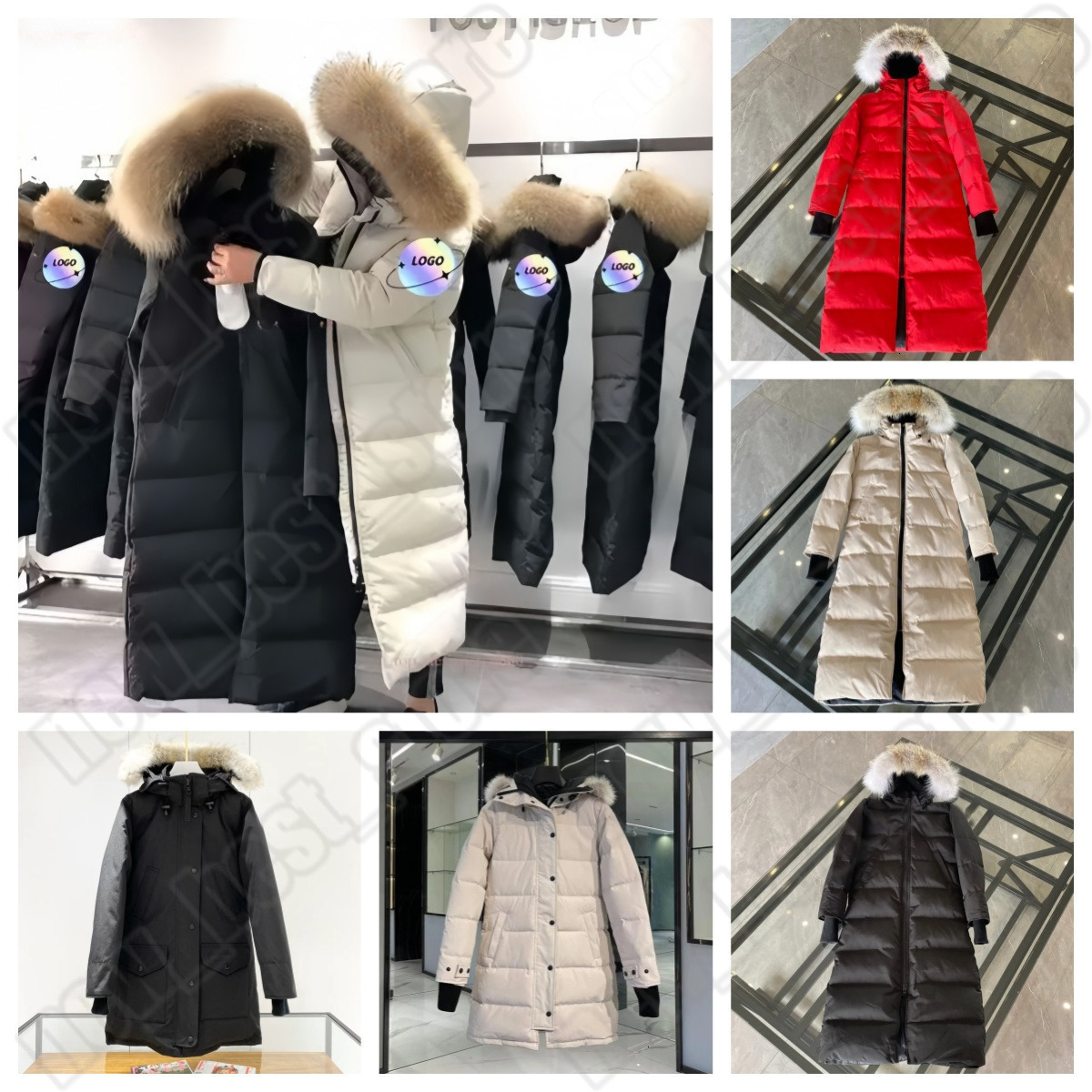 2026 NEW canada Designer goosemendesigner puffer jacket canadian mystique coyote canada fur winter thickened womens extra long hooded coat Long parka down Jacket 6