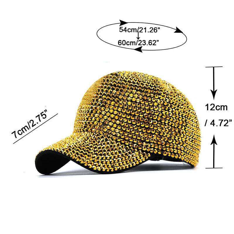 Rhinestone Baseball Hip Hop Hat Sparkling Full of Diamonds Cool Fashion European and American Style Peaked Cap Ladies Y260115