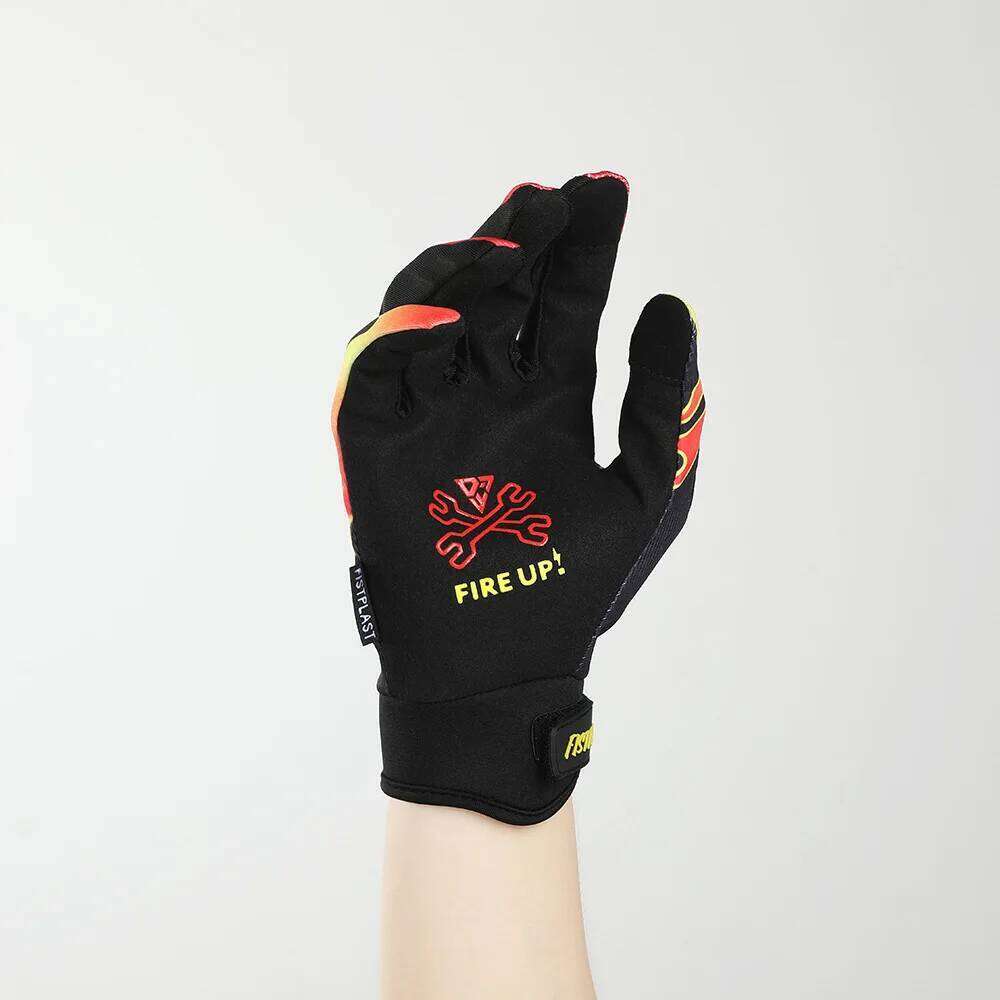 fistplastNew fistplast flame pattern touch screen riding off-road motorcycle bicycle wear-resistant long finger gloves s Y260115