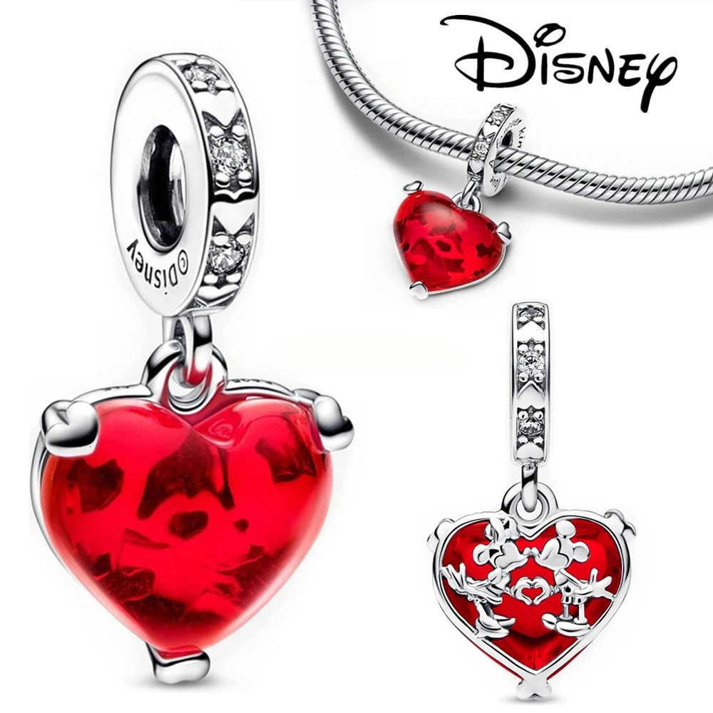 New custom Disney Mickey Mouse Minnie Collection Charm Kissing Love Beads DIY Bracelets Jewelry Womens Gift W20250728