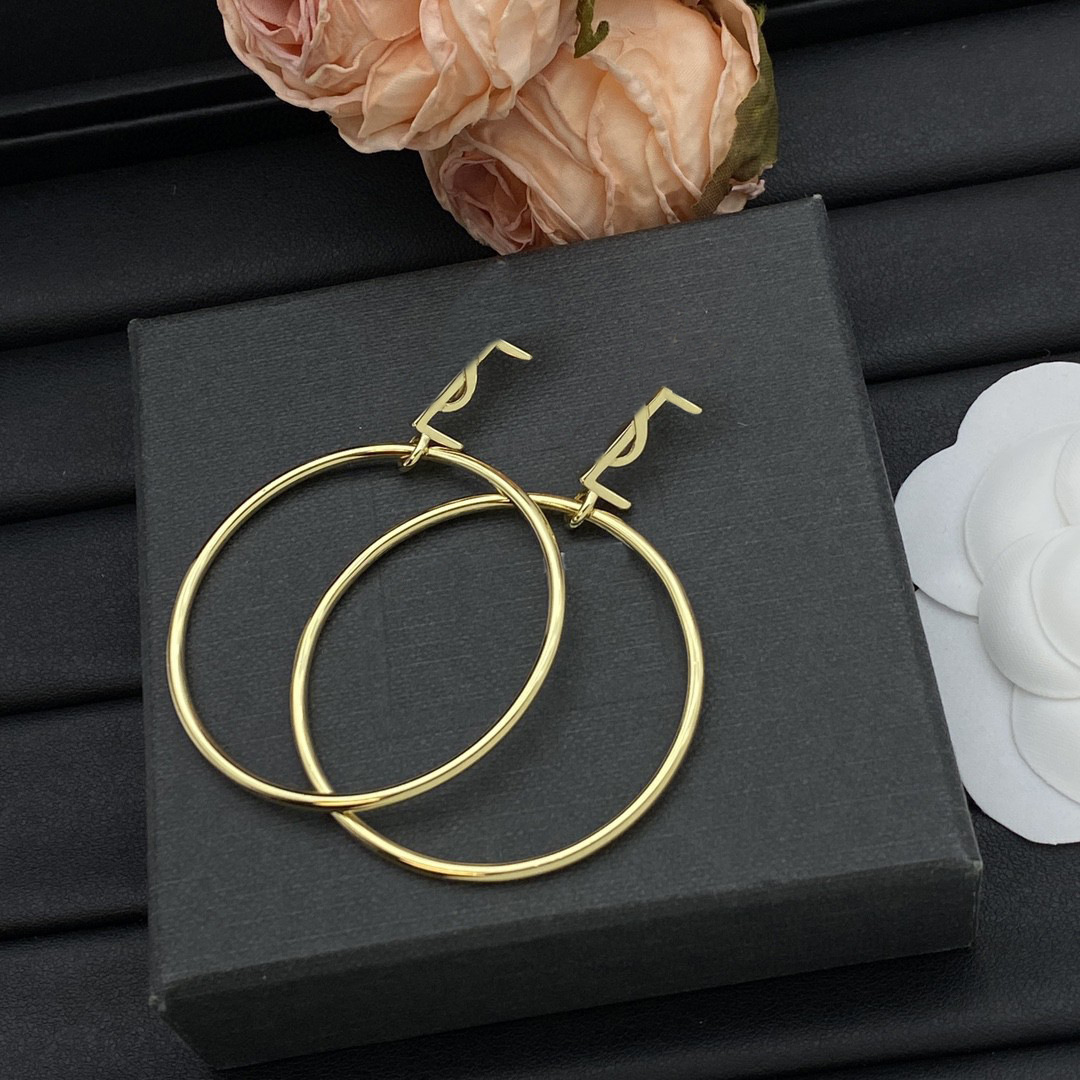 Gold Earrings Designer Earrings For Women Classic Round Earrings Fashion Jewelry For Weddings Jewelry Gift With Box