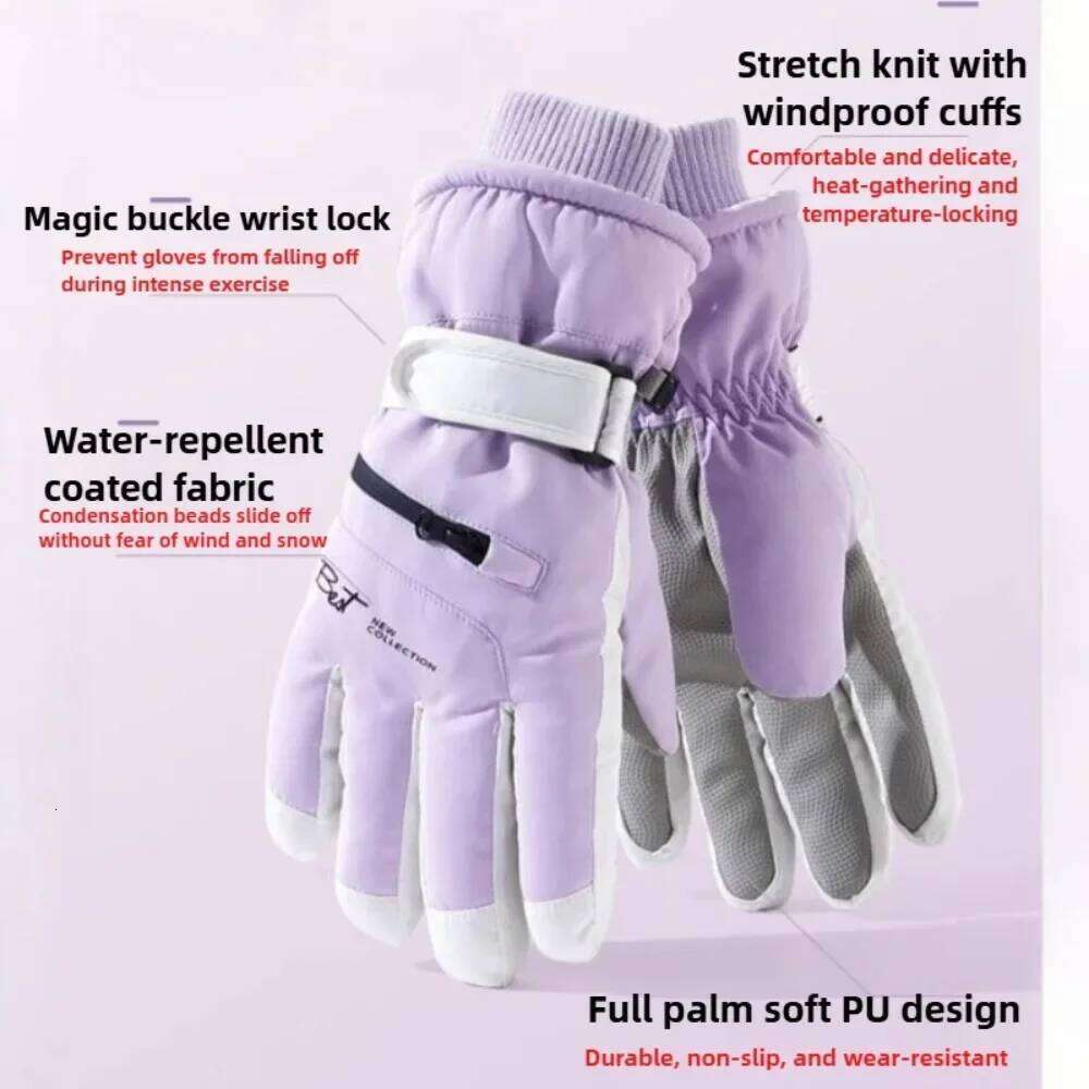 Winter cycling gloves, anti slip, touch ski accessories, waterproof pockets, suitable for both men and women to keep warm Y260115