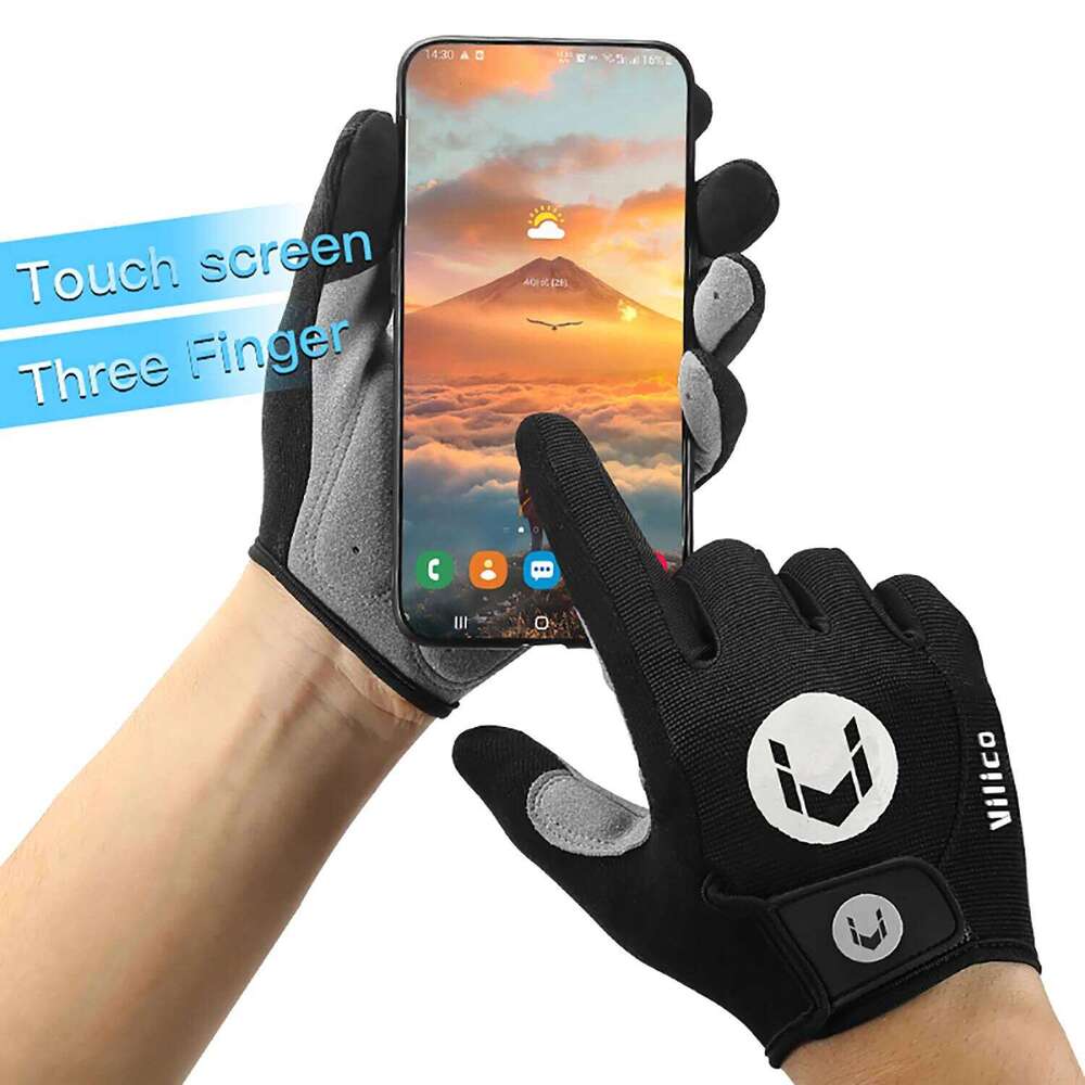 Cycling Anti-slip Full Finger MTB Bike Bicycle Pad Men Women Breathable Anti-shock Sports Gloves Y260115