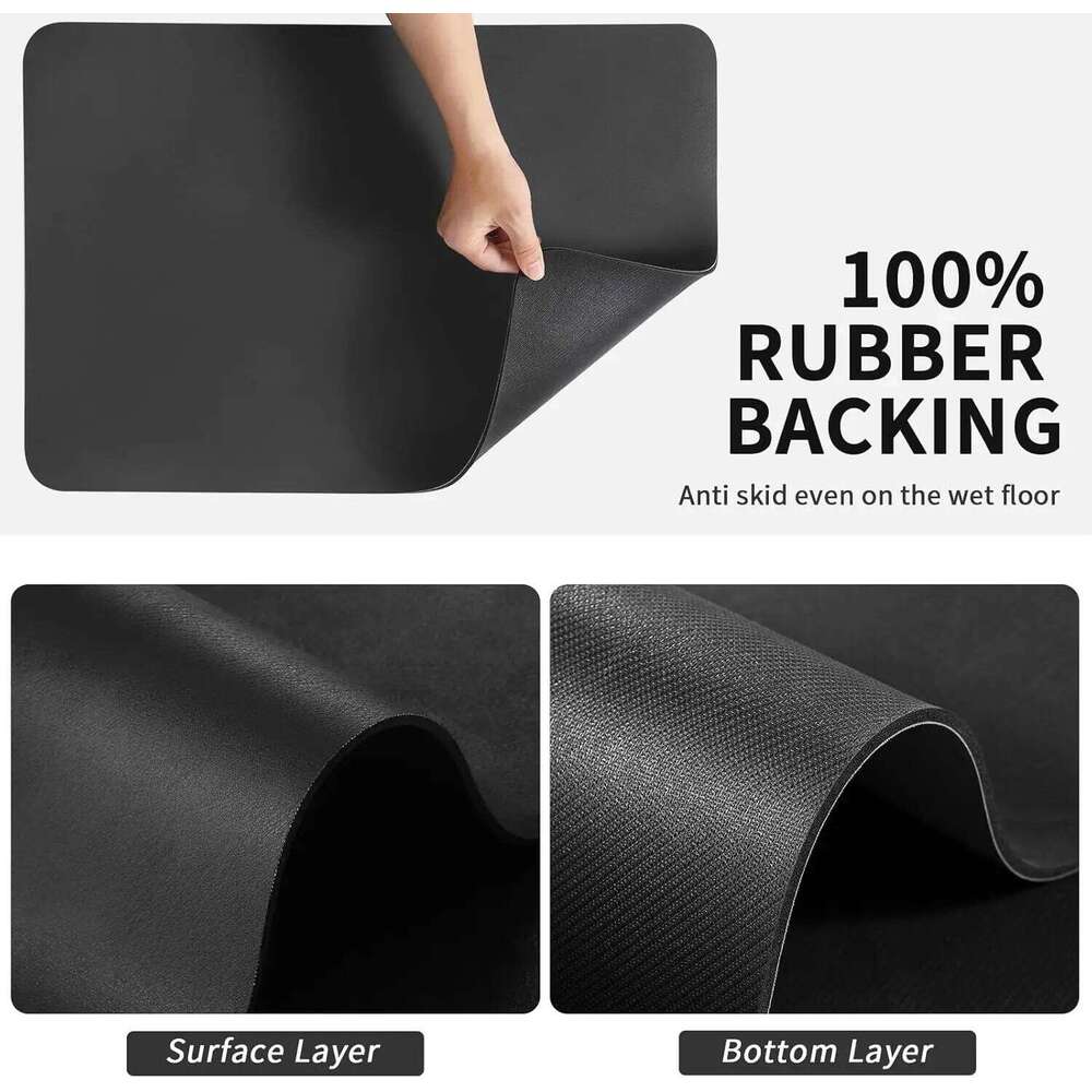 Home Decor Non-slip Quick Dry Retro Kitchen Mat Coffee Maker Drain Pad Dish Drying Tableware Placemat for Living Room Dining Room Bedroom Washable