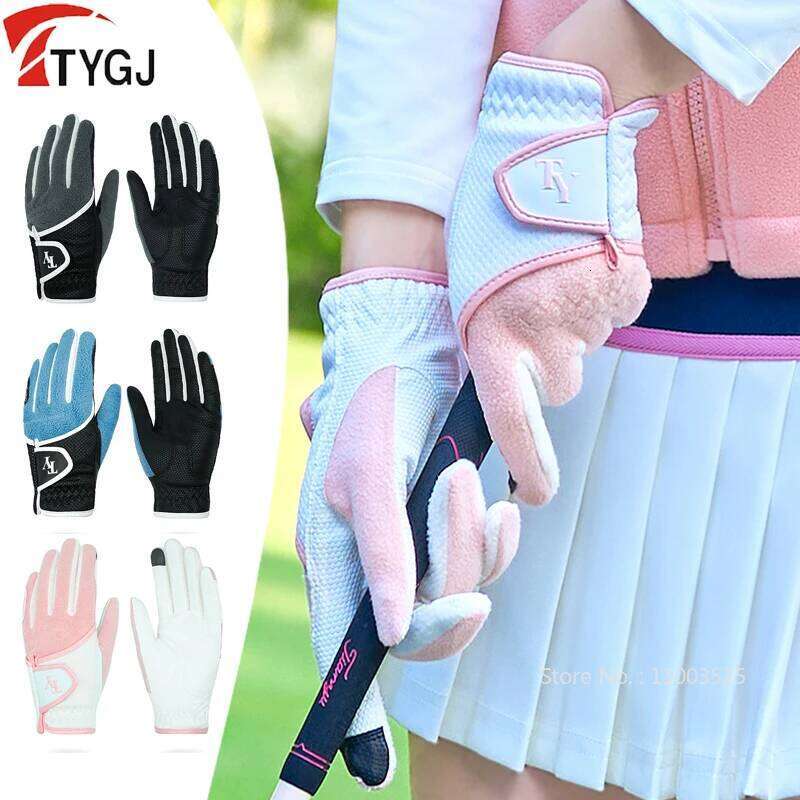 TTYGJ Winter 1 Pair Golf Women Warm Fleece Sports Golfs Gloves Soft Windproof Mittens Training Handcover Can Touch Screen Y260115