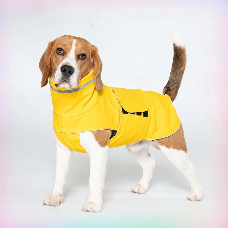 Famous brand Dog waterproof dustproof outdoor jacket pet raincoat outfit rainproof clothing rain dual use cloth large dog trench coat pupakaIK