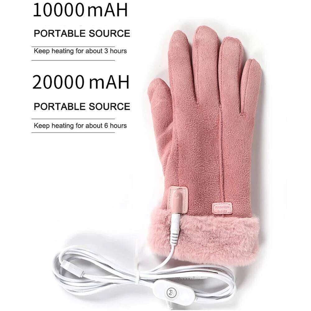 USB Electric Heated Outdoor Thermal Hand warmer Winter Ski Gloves Motorcycle heated gloves Waterproof Touch Screen Y260115