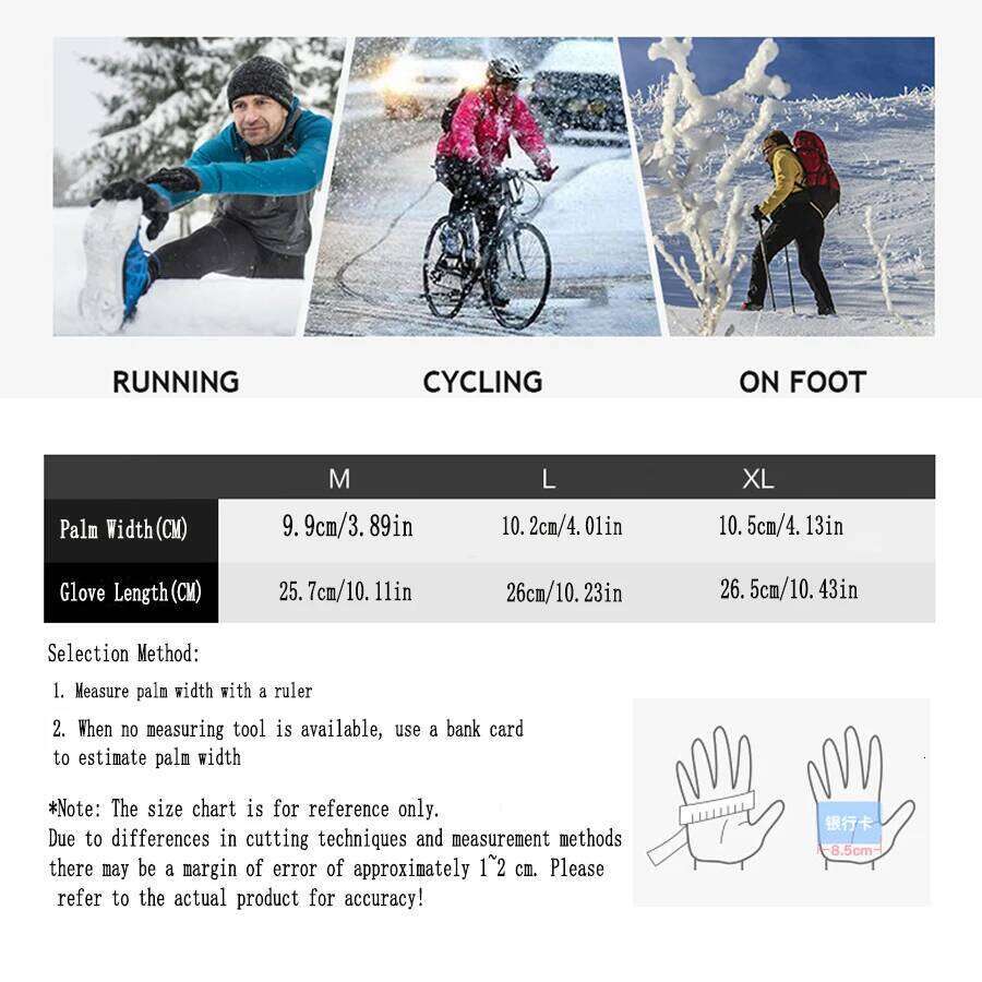 YANBIGUO Men's Winter Cycling With Touch Screen Adjustable Windproof Waterproof Gloves For Outdoor Motorcycle Skiing Y260115