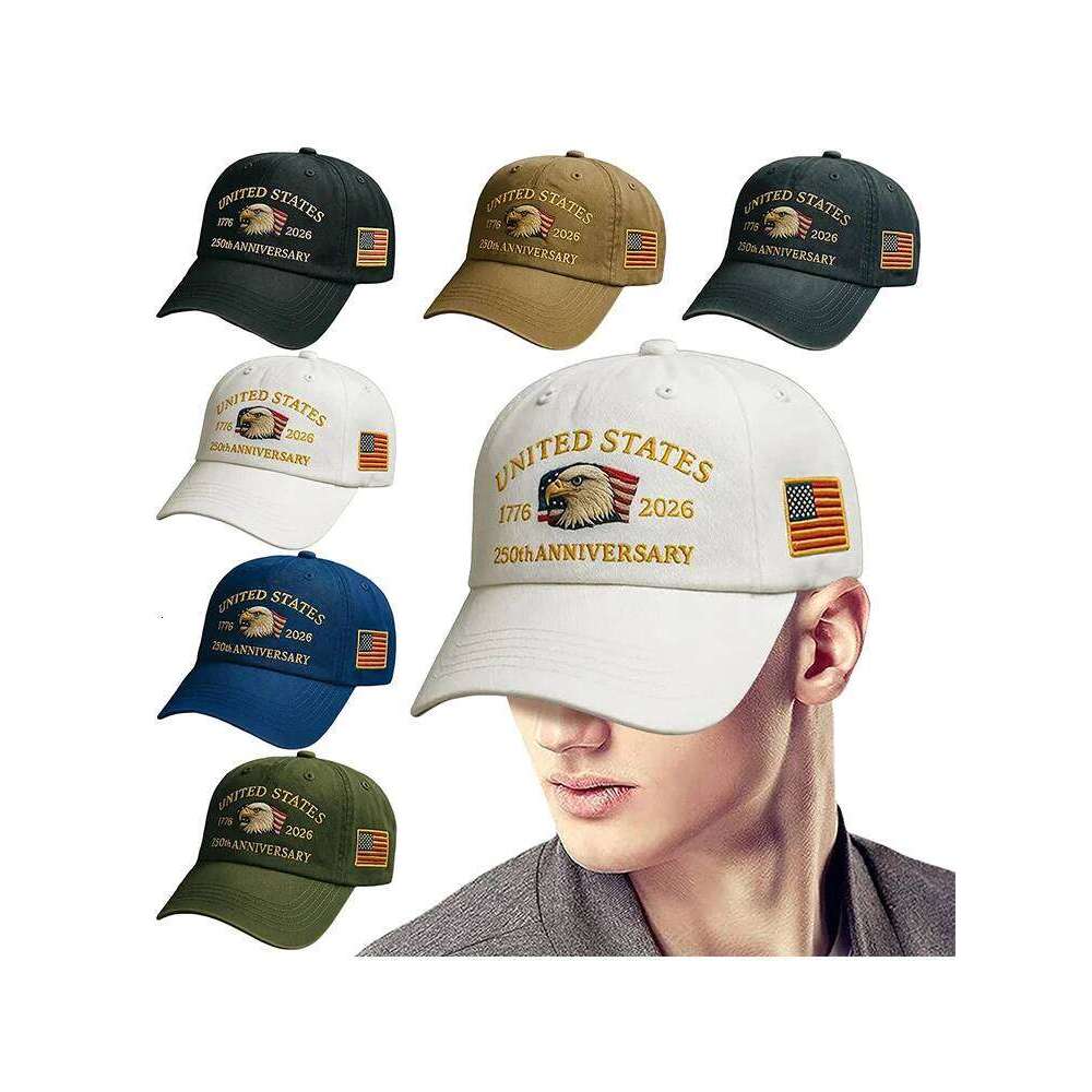 US 250th Anniversary Soft Embroidery Peak Cap Breathable Retro Printed Baseball Hat for Activities Hiking Camping Picnic Y260115