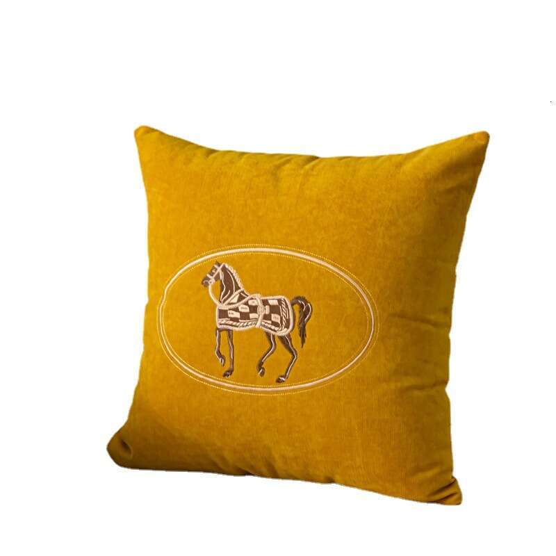 Decorative Square Cushion Chenille Embroidered Soft Plush Pillow for Living Room Couch Home Decor Bedroom Bedding Waist Support Ornament Pillowcase