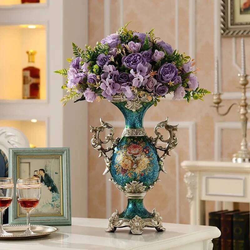 40CM retro living room flower vase, home decoration, dining table, European creative foyer decoration C260116