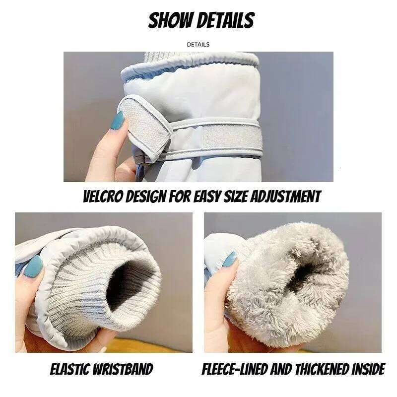 2025 New Style Winter Ski Gloves Fashionable Wool Lined Thick Warm Cold-Resistant Touchscreen Compatible for E-Bike Cycling Y260115