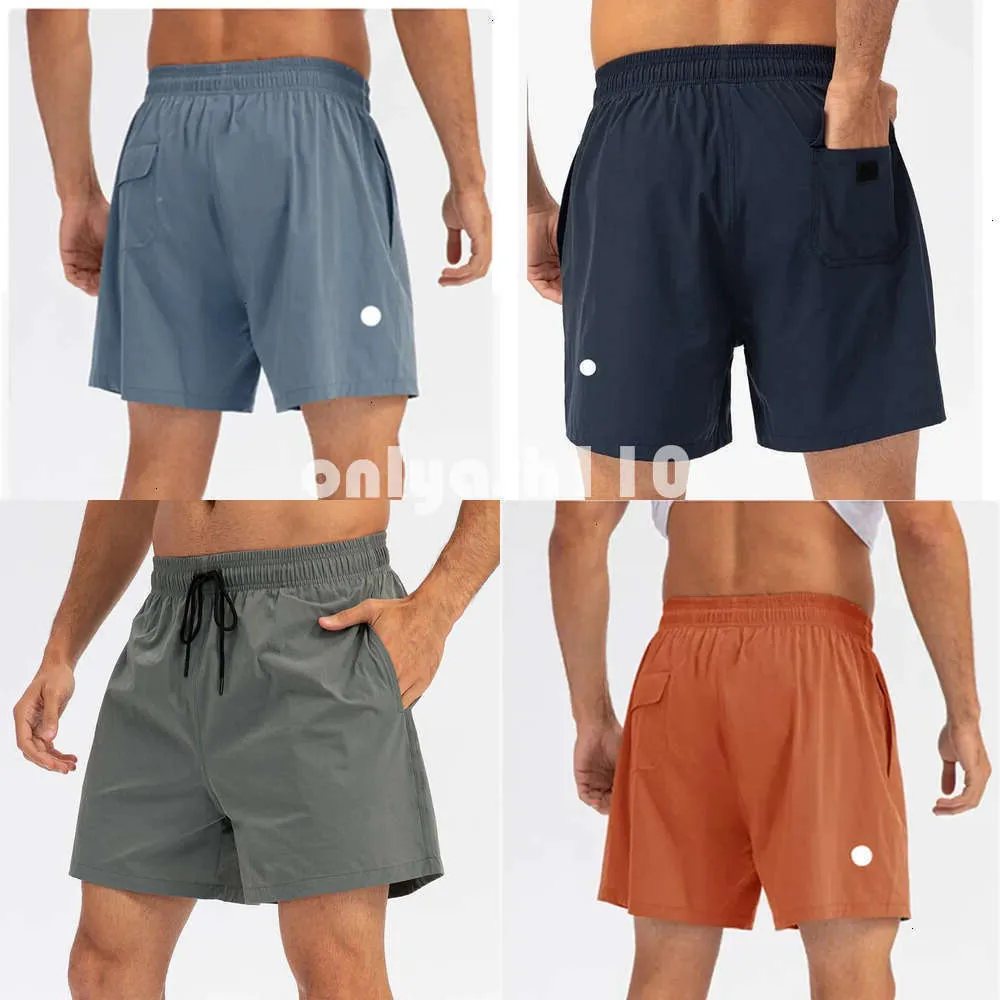 New Men Mid Rise Yoga leggings luluity lemonic pants Sports Short Quick Dry Shorts With Back Pocket Mobile Phone Casual Running Gym luluity lemonic sets men
