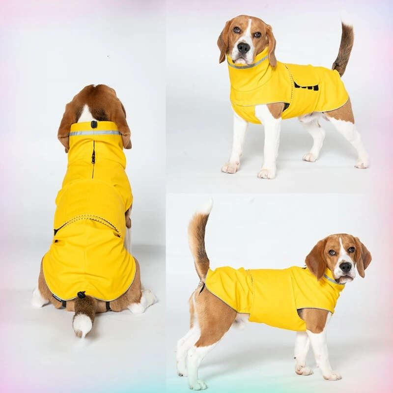 Famous brand Dog waterproof dustproof outdoor jacket pet raincoat outfit rainproof clothing rain dual use cloth large dog trench coat pupakaIK