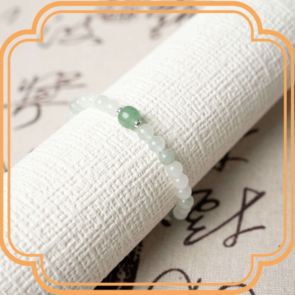 Dunhuang Jade Bracelet: Handwoven Adjustable Cord, Natural Green Jade Beads for Wealth & Protection, Chinese Cultural Jewelry Gift