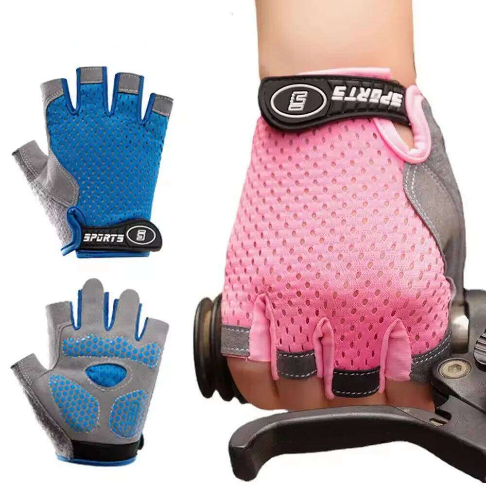 1Pair Kids Cycling Breathable Half Finger Bike Gloves Non-Slip Mitten for Outdoor Sports Roller Skating Y260115