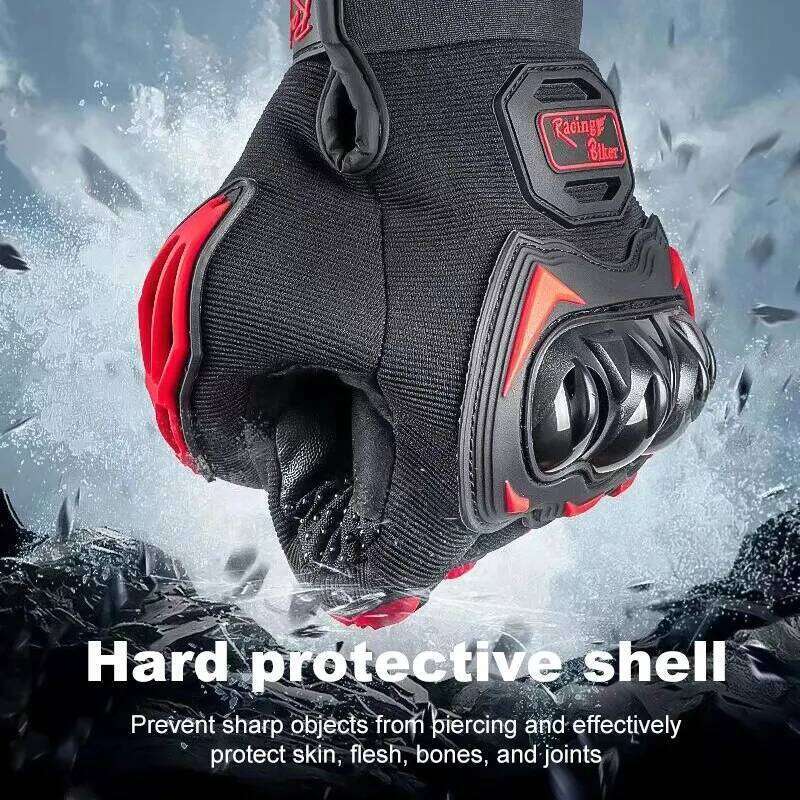 Motorcycle Black Racing Genuine Leather Motorbike Road Riding Team Glove Men Summer Winter Cycling Gloves Y260115