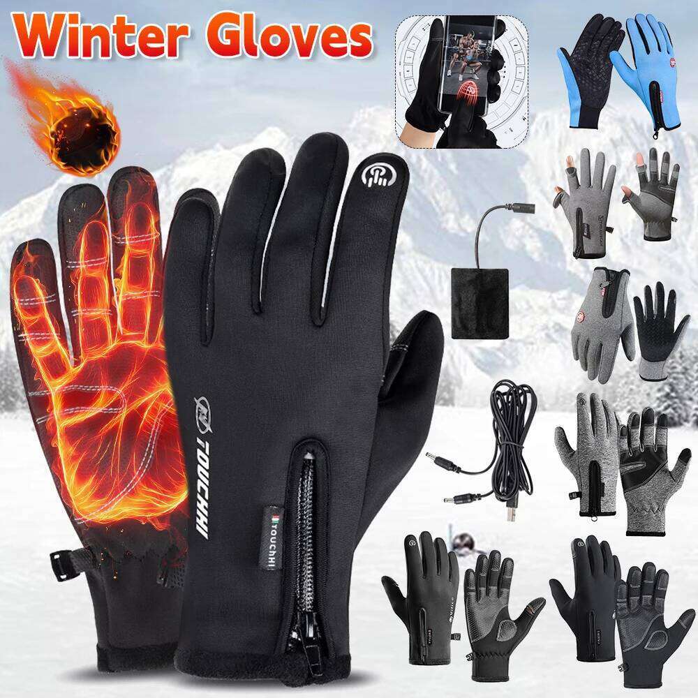 Eletric Thermal Heat Winter Warm Skiing Snowboarding Hunting Fishing Waterproof Heated Gloves Y260115
