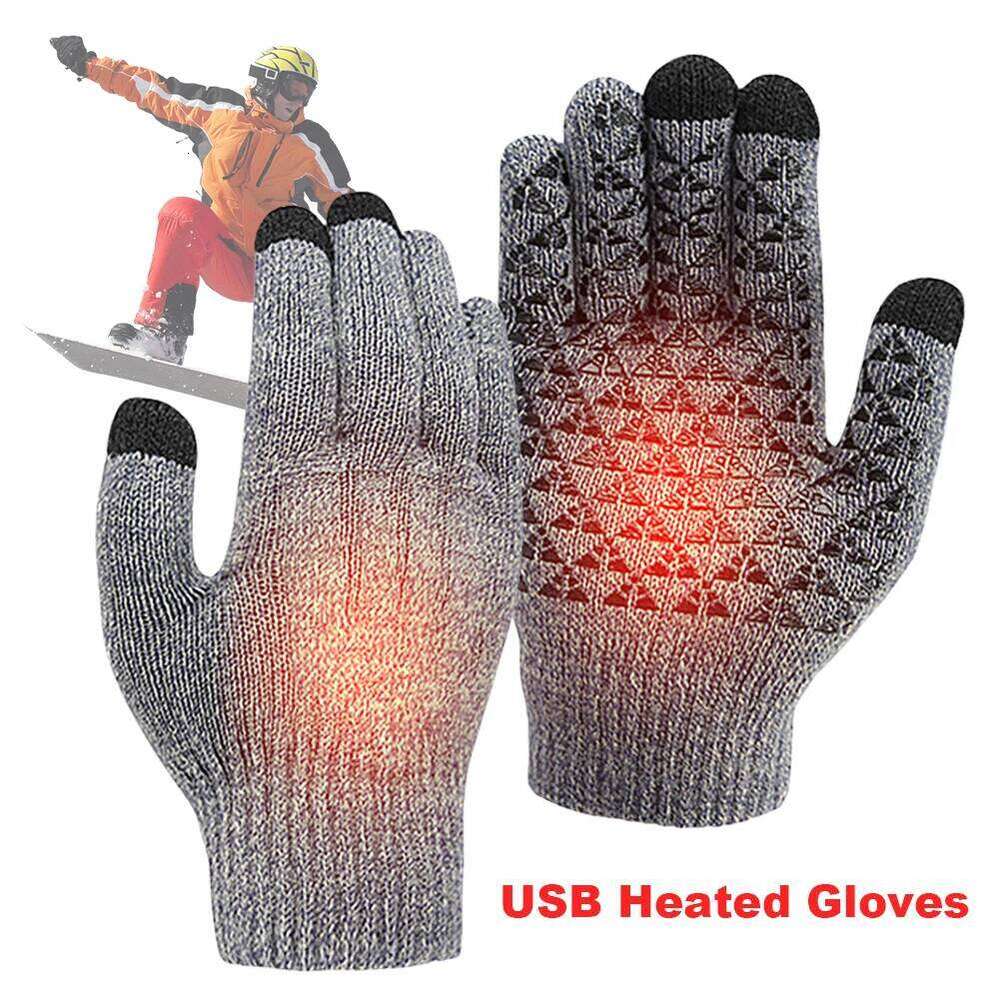 5V Motorcycle Touch Screen Winter Moto Heated Warm USB Rechargeable Heating Thermal Gloves For Snowmobile Y260115