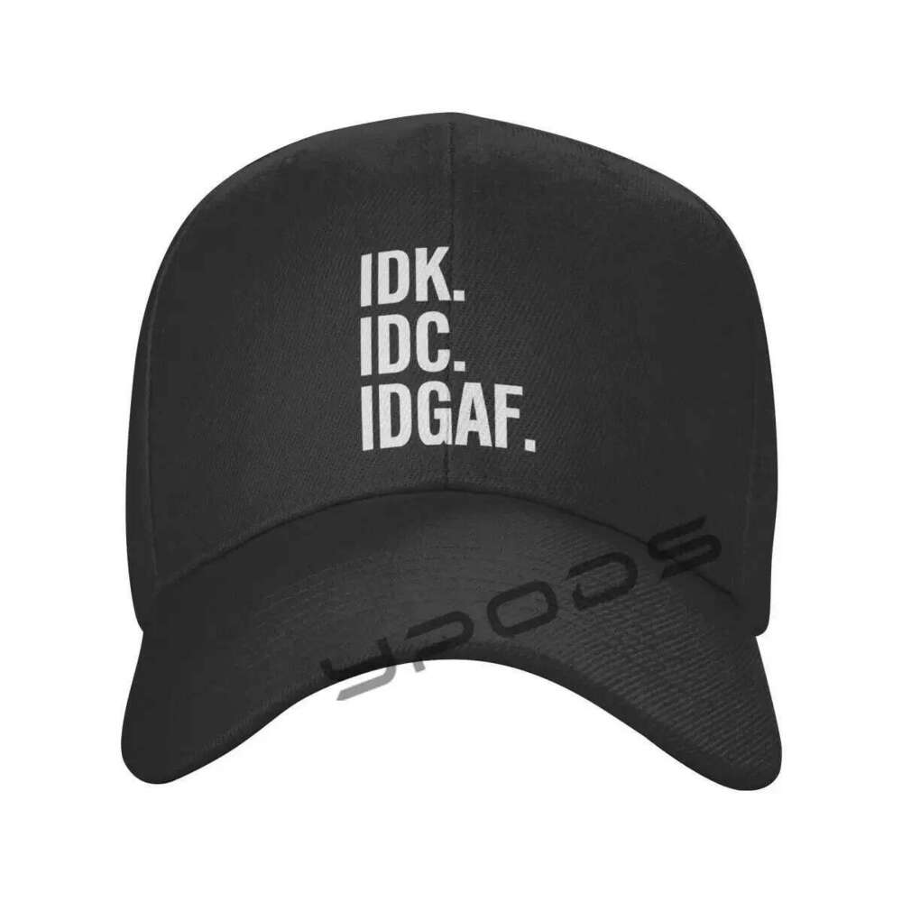 IDK IDC IDGAF Men's And Women's Baseball Street Retro Flat Caps Hip Hop Cap Y260115