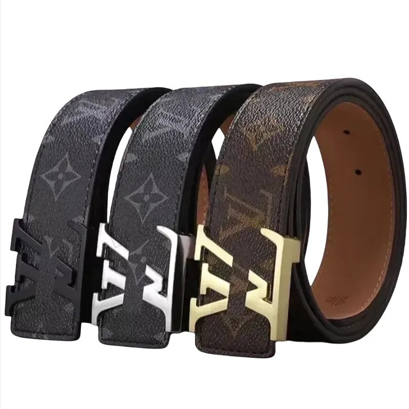 Belt men women designer belt soft leather belt soild gold silver black metal buckle waistband ceinture fashion casual simple graceful mens womens belt