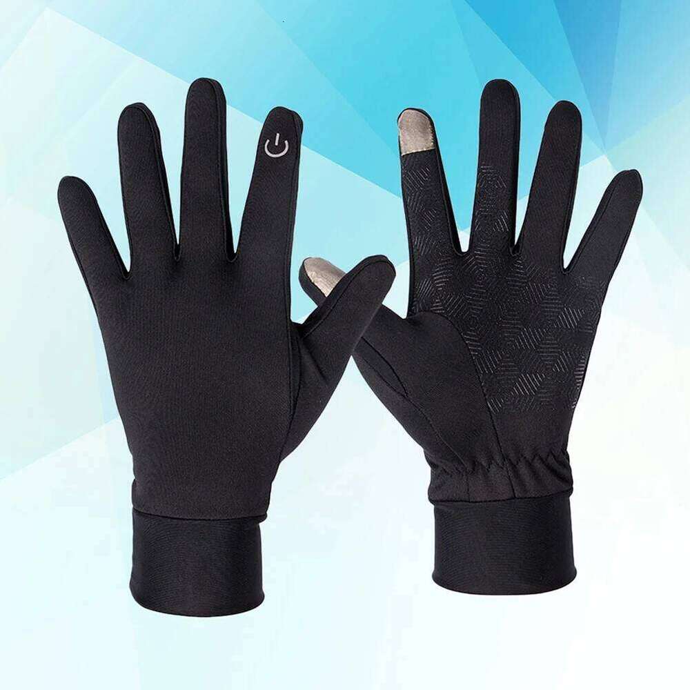Windproof Touchscreen Gloves Black S For Men Women Cycling Winter Outdoor Sports Anti-Slip Silicone Palm Screen Touch Glove Y260115