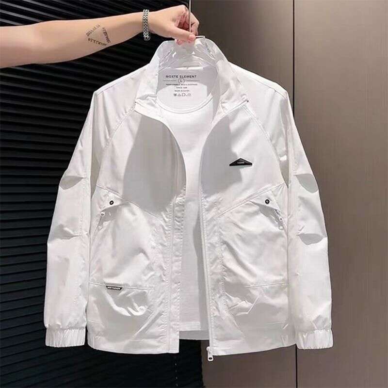 Men's Jackets Men's Outerwear CoatsOuterwear Spring And Autumn Stand Collar Trendy Personality Jacket Fashion Casual Coat Daily Commute Men&