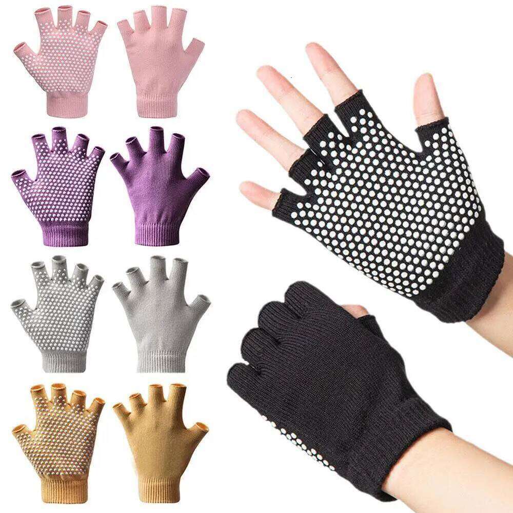 Non Anti Slip Grip Sticky Men Women Gym Yoga Pilates Balance Warm Fitness Half Finger Gloves Hand Protector Y260115
