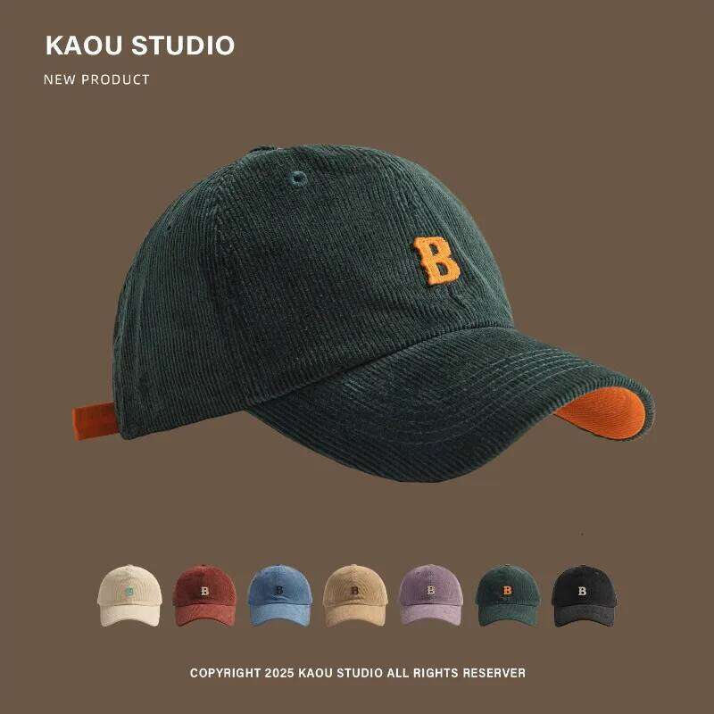 New Simple Letter Sticker Corduroy Baseball Caps for Men and Women Spring Autumn Street Trend Versatile Casual Hip-hop Hats Y260115