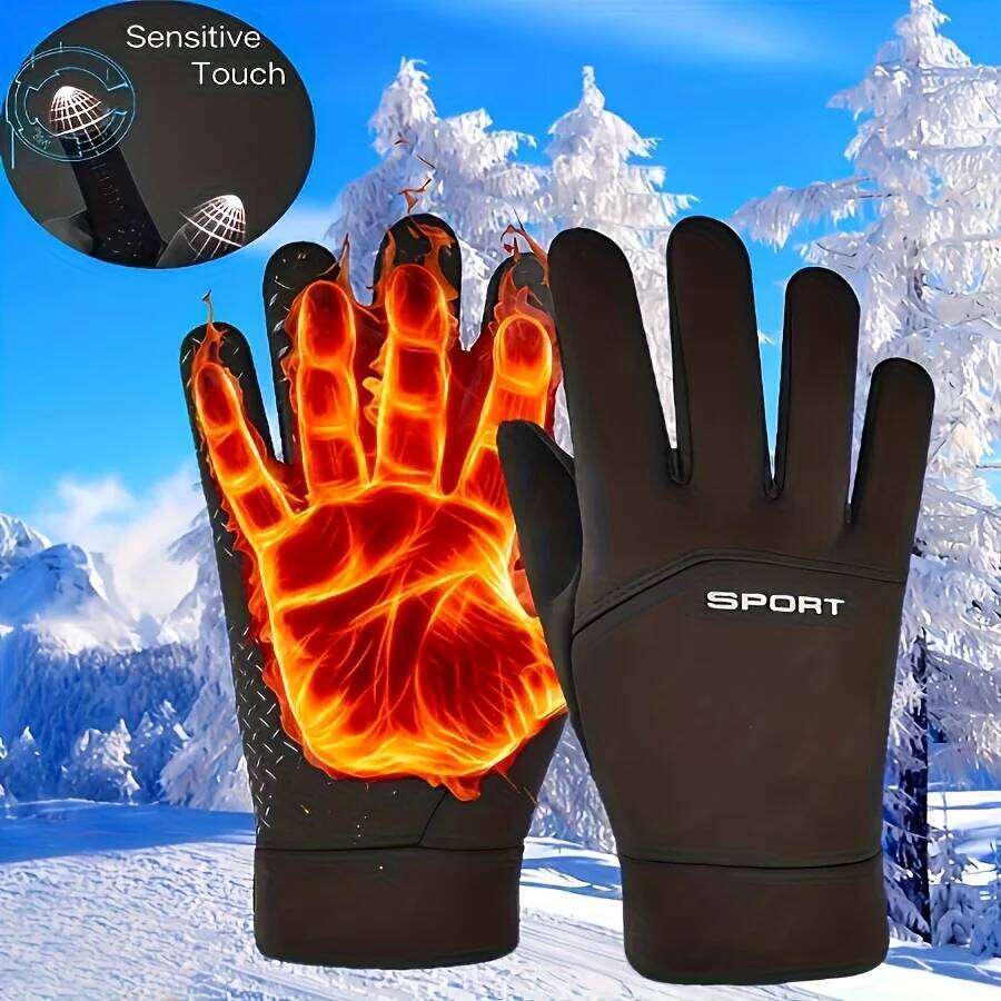 Winter Gloves, Suitable for Running, Cycling, Driving, and Hiking - Windproof, Cold Proof, Warm, Knitted Polyester, Non Slip Y260115